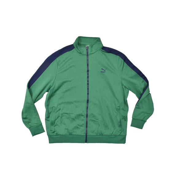 Puma Men's Green & Blue Track Jacket Regular Size 3XL Full Zip Pockets Athletic - Picture 1 of 8